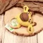 Preview: Greifling Giraffe Gelb – Handgestrickter Beißring aus Naturholz - HickUps - greifling stoff holz beisring giraffe gelb babyspielzeug gestrickt (1)